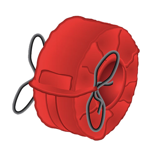 Spritzschutzband aus PVC f&uuml;r geflanschte Armaturen DIN/ANSI/BS*, Farbe Rot