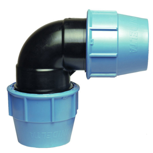 PP Klemmverbinder Typ UNIDELTA f&uuml;r PE Rohre, Winkel 90&deg; egal