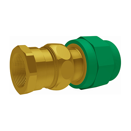 PP-RCT-RG &Uuml;-Verschraubung IG-zyl Flachdichtring-EPDM gr&uuml;n
